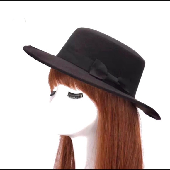 🔥🔥WOMEN’S CHIC BOATER HAT MADE OF IMITATION WOOL - Picture 2 of 3